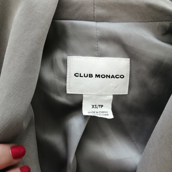 Club Monaco Hanne Wrap Trench Coat Light Gray Lyocell with Waist Belt XS - Picture 11 of 16